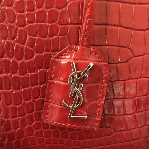 Saint Laurent Cabas Rive Gauche New W/ Tag Croc Em - Picture 3 of 8